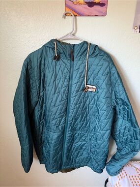 Howler Brothers Teal Quilted Hooded Puffer Jacket